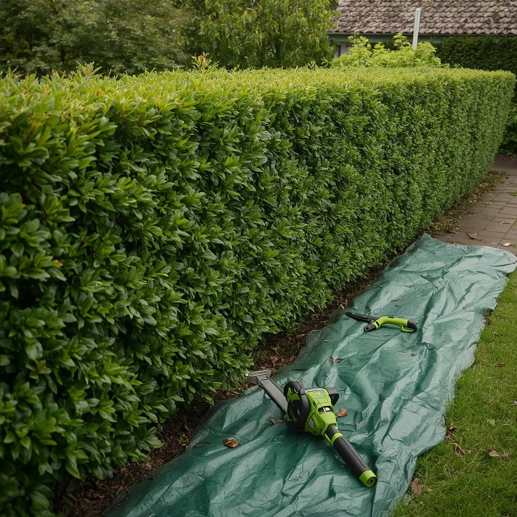 Vorher: Hecke während der Arbeiten (Beispielbild)